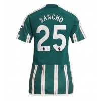Camiseta Manchester United Jadon Sancho #25 Visitante Equipación para mujer 2023-24 manga corta